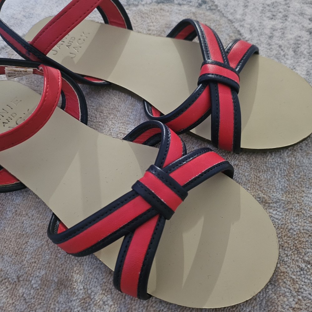 Janie and Jack Red and Blue Kids Dress Shoes